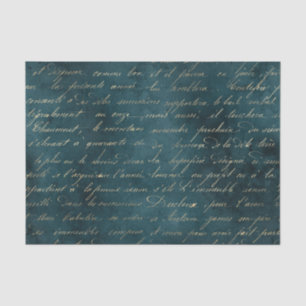 Papier Mousseline Calligraphie Vintage turquoise Grunge