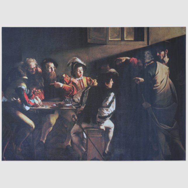 Papier Mousseline Calling of Saint Matthew, Caravaggio (Recto)