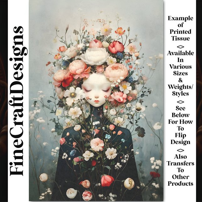 Papier Mousseline Calm Femme Flower Earth Spirit AG4O Decoupage (Créateur téléchargé)