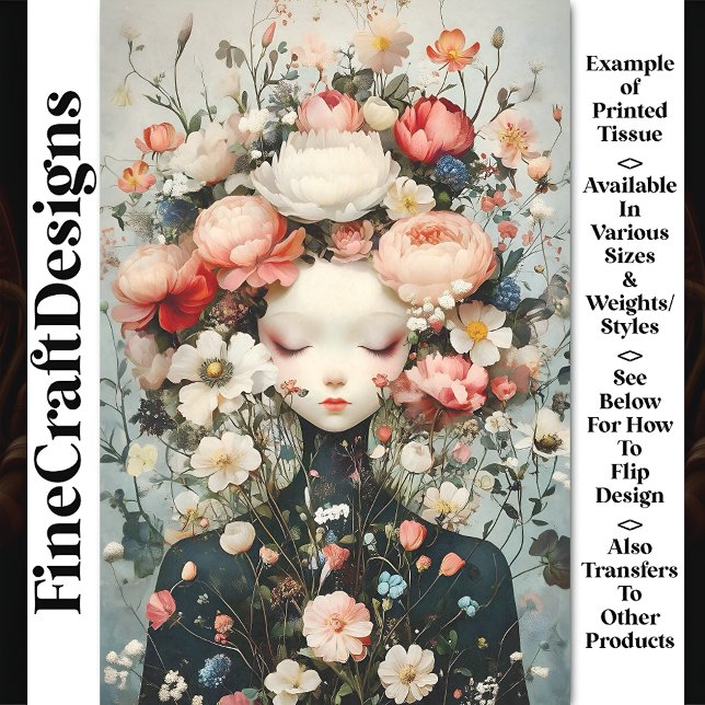 Papier Mousseline Calm Femme Flower Earth Spirit AG4Z Decoupage (Créateur téléchargé)