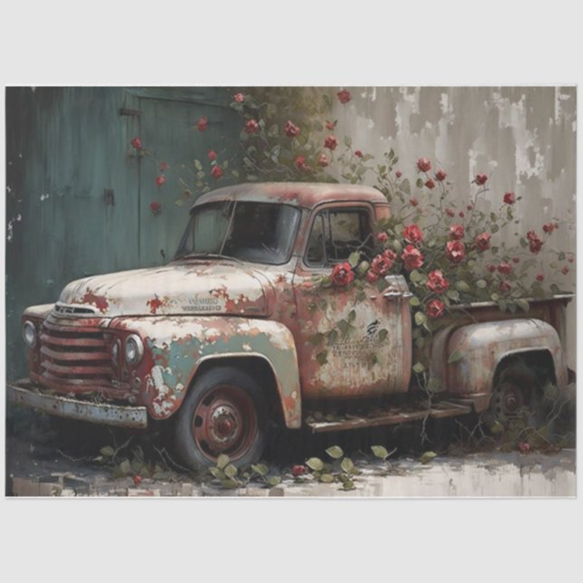 Papier Mousseline Camion agricole vintage (Recto)