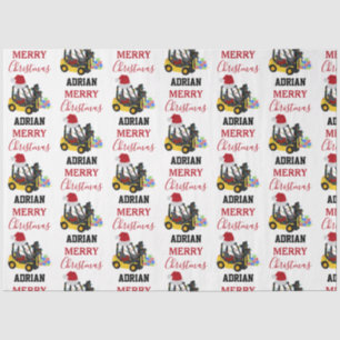 Papier Mousseline Camion chariot élévateur de Noël