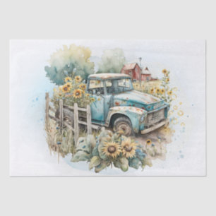 Papier Mousseline Camion de ramassage de la ferme de tournesol