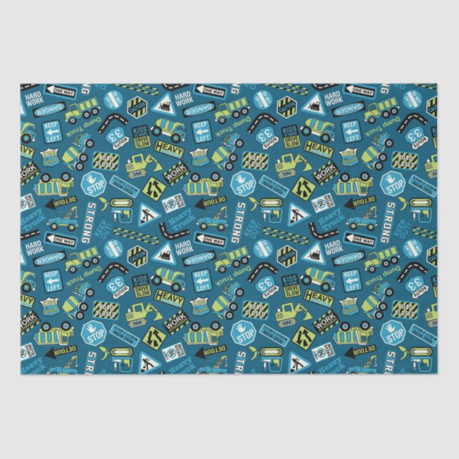 Papier Mousseline Camions de construction (Recto)