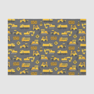 Papier Mousseline Camions et panneaux de construction Motif Grey