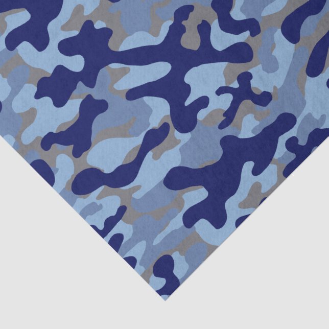 Papier Mousseline Camo bleu  (Détail)