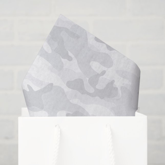 Papier Mousseline Camo Grey Pattern Modern Military Gift Wrapping  (Sac cadeau)