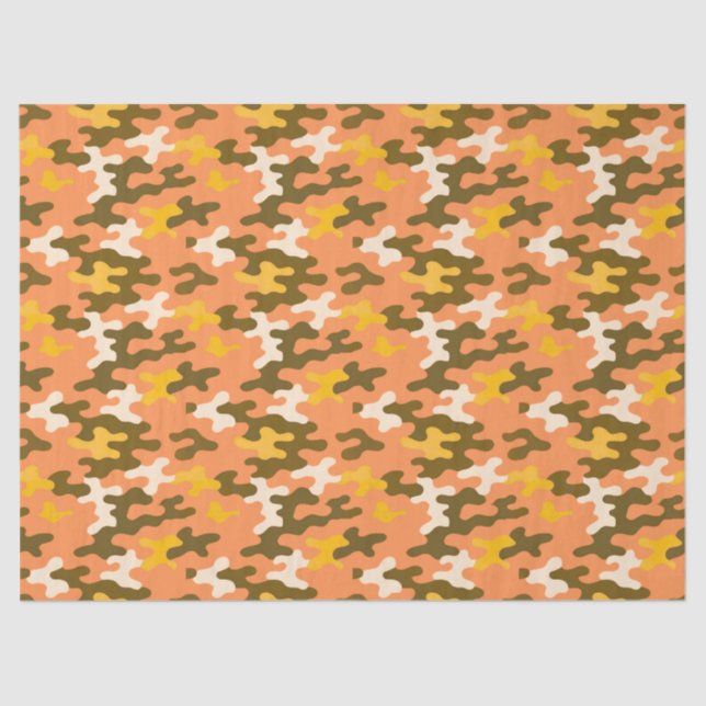 Papier Mousseline Camo orange (Recto)