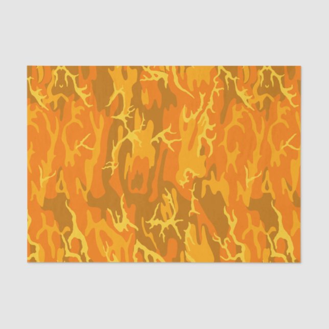 Papier Mousseline Camo orange (Recto)