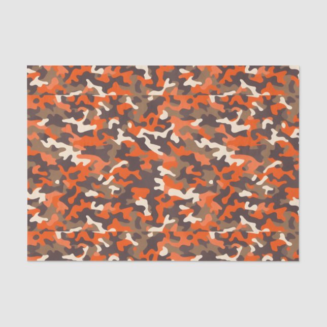 Papier Mousseline Camo orange et Brown (Recto)