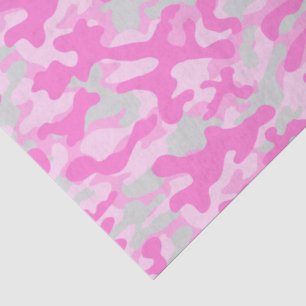 Papier Mousseline Camo Rose