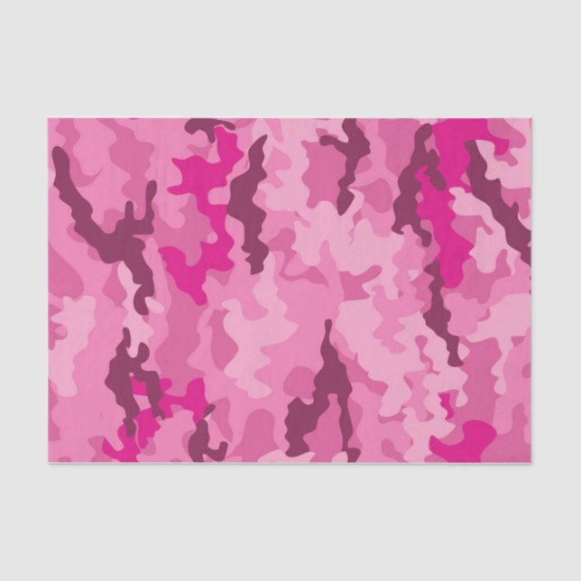 Papier Mousseline Camo rose Camouflage Girly Feminine tendance (Recto)