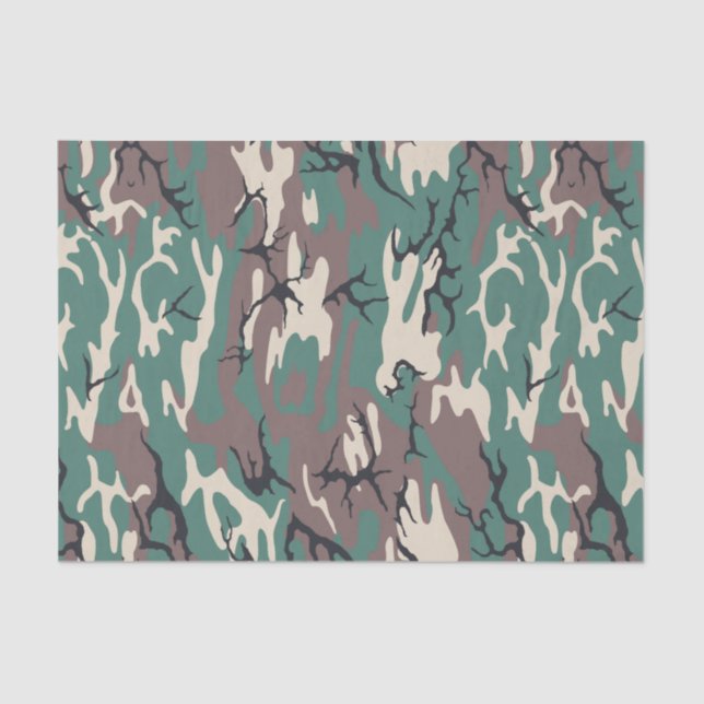 Papier Mousseline Camo Woodland (Recto)