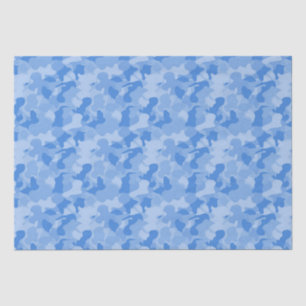 Papier Mousseline Camouflage bleu