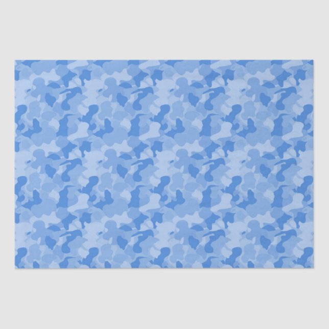 Papier Mousseline Camouflage bleu (Recto)