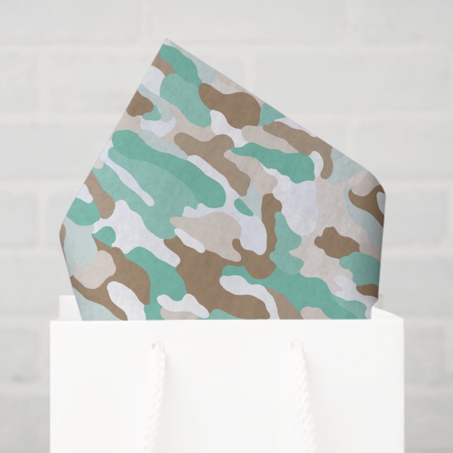 Papier Mousseline Camouflage côtier (Sac cadeau)