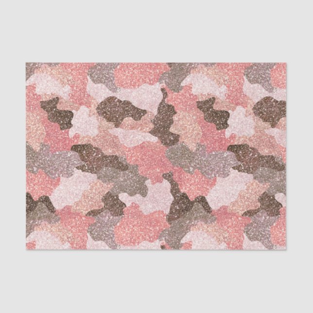 Papier Mousseline Camouflage de la Parties scintillant Rose Gold Cam (Recto)