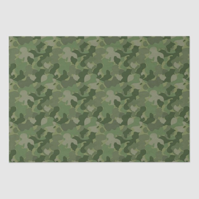 Papier Mousseline Camouflage de vert forêt (Recto)