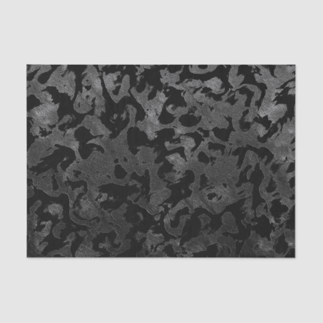 Papier Mousseline Camouflage moderne Camo-noir et gris foncé (Recto)