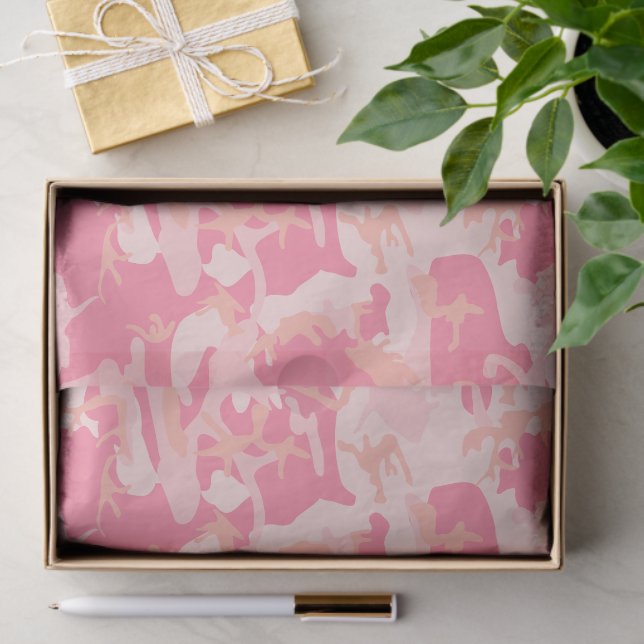 Papier Mousseline Camouflage rose, Armée (Cadeau)