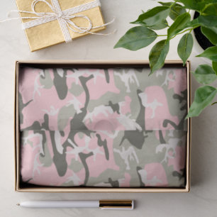 Papier Mousseline Camouflage rose et vert, Militaire, Armée