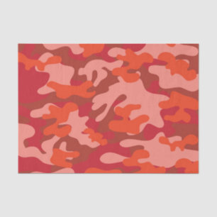 Papier Mousseline Camouflage rouge