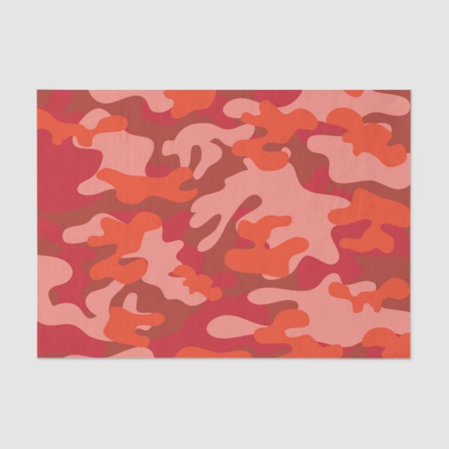 Papier Mousseline Camouflage rouge (Recto)