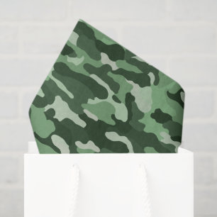 Papier Mousseline Camouflage vert forestier