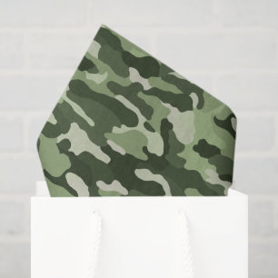 Papier Mousseline Camouflage vert olive
