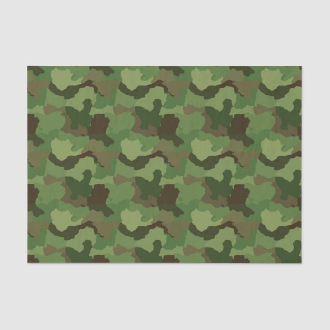 Papier Mousseline Camouflage vert/papier de soie de soie militaire (Recto)