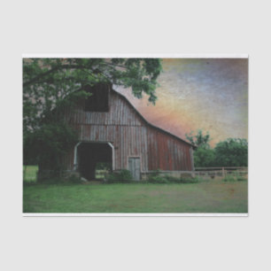 Papier Mousseline campagne coucher de soleil paysage agricole ancien