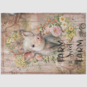 Papier Mousseline Campagne Russe Agritourisme Printemps Piglet Décou