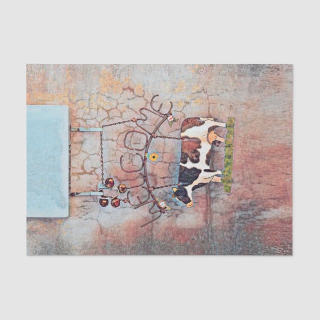 Papier Mousseline Campagne rustique de la vache Page de découpage de (Recto)