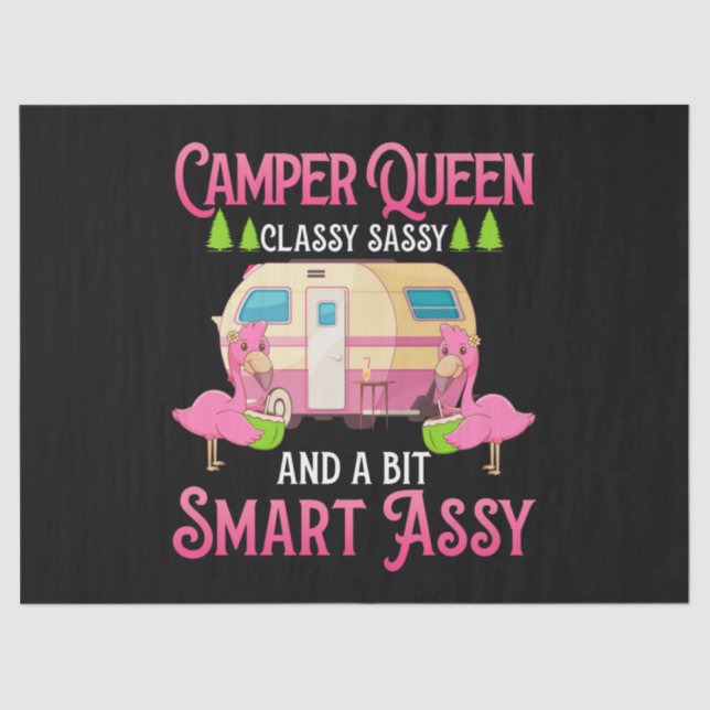 Papier Mousseline Camper Queen Classy Sassy Smart Drôle Femmes Fille (Recto)