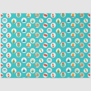 Papier Mousseline Camping Adventure Motif sur Blue