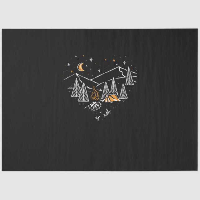 Papier Mousseline camping amour randonnée nature ligne sauvage (Recto)