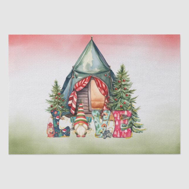 Papier Mousseline Camping Camping à thème de Noël (Recto)