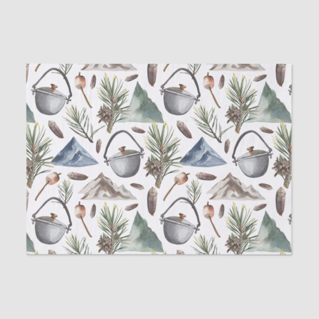 Papier Mousseline Camping, Randonnée, plein air et nature  (Recto)