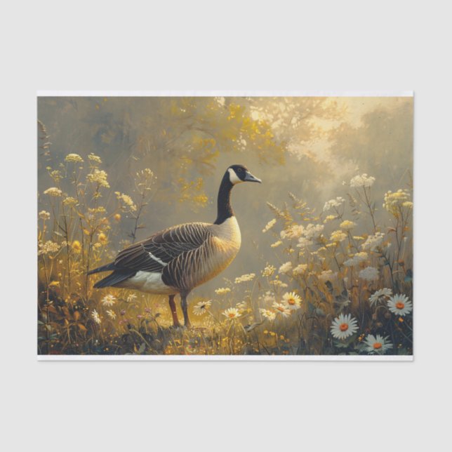 Papier Mousseline Canada Goose Golden Hour White Daisées Decoupage (Recto)