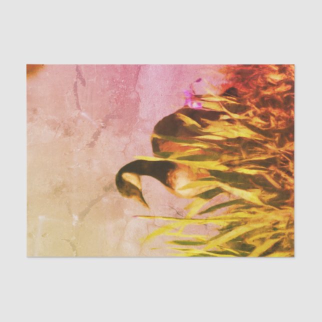 Papier Mousseline Canada Goose Irises Nature Découpage Art (Recto)