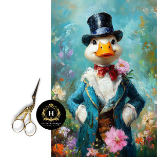 Papier Mousseline Canard Fantaisiste en Découpage de Bleuet
