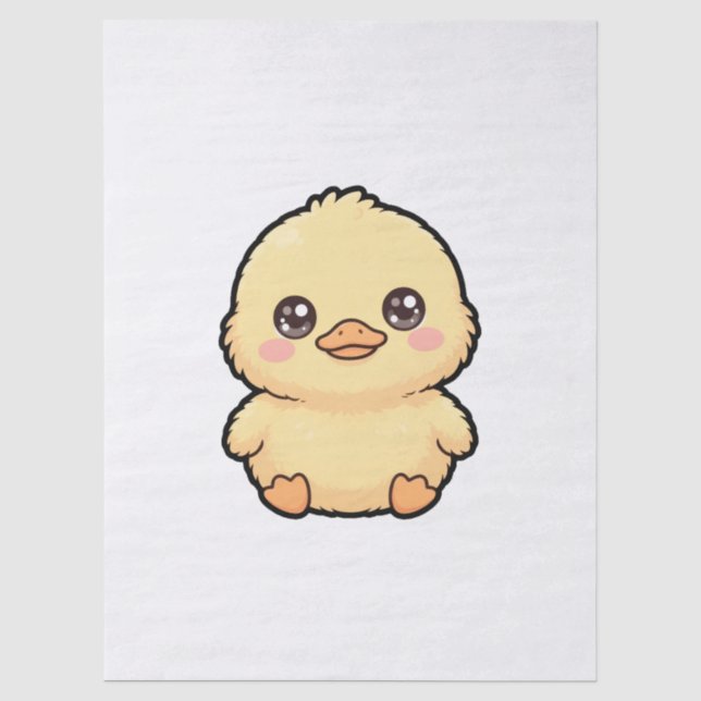 Papier Mousseline Canard poussin bébé mignon (Recto)