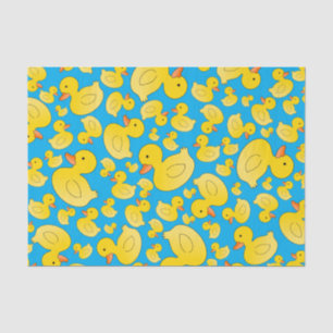 Papier Mousseline Canards mignons en caoutchouc de bleu de ciel