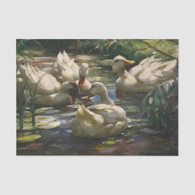Papier Mousseline Canards sur l'étang forestier par Alexander Koeste (Recto)