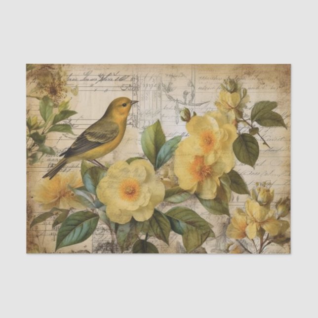 Papier Mousseline Canari jaune (Recto)