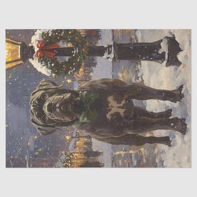 Papier Mousseline Cane Corso Noël Découpage (Recto)