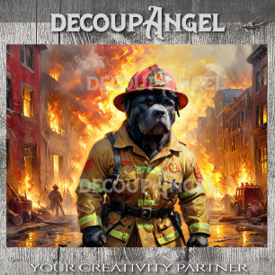 Papier Mousseline Cane Corso - Pompier - Découpage -