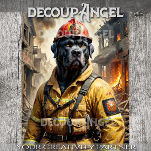 Papier Mousseline Cane Corso - Pompier - Découpage -