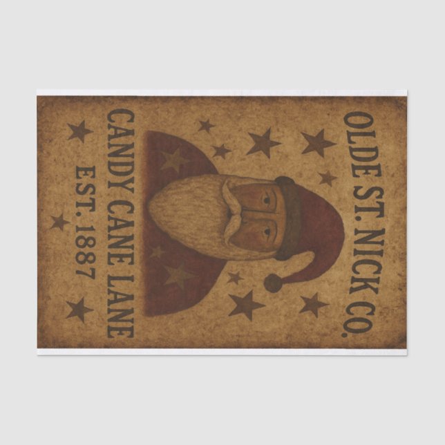 Papier Mousseline Canne de Noël Olde St Nick (Recto)