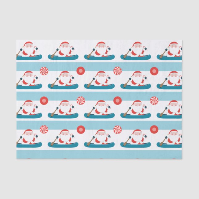 Papier Mousseline Canoë Kayak Camping Noël (Recto)